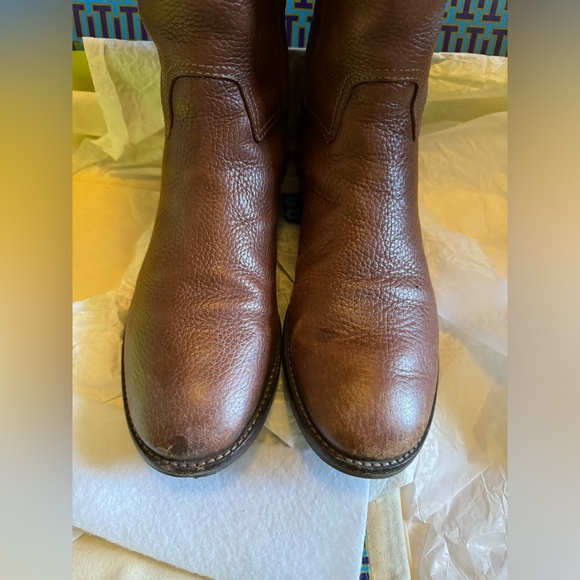 Tory Burch Junction Riding Boots in Almond Tumbled Leather 👢 - Picture 10 of 11